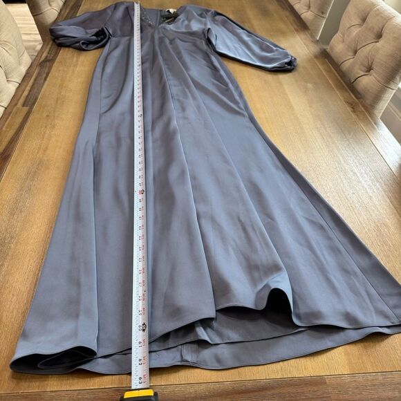 Sachin‎ & Babi Gabby Gown Size 6 Satin Crepe Beaded V-Neck A-Line Fornal Dress - Picture 6 of 16